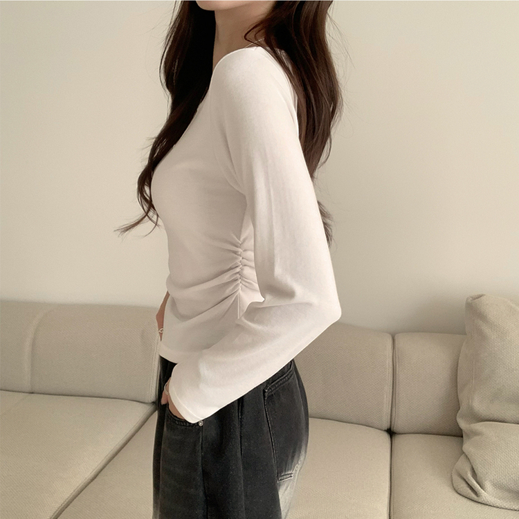 スリムフィットデイリー長袖Tシャツ IVORY