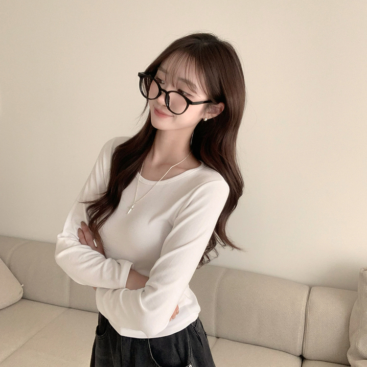 スリムフィットデイリー長袖Tシャツ IVORY