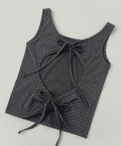 ドットリボンレイヤードキャミソール