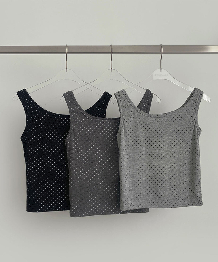 ドットリボンレイヤードキャミソール