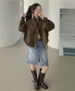 シアリングスリットミドルブーツ BROWN