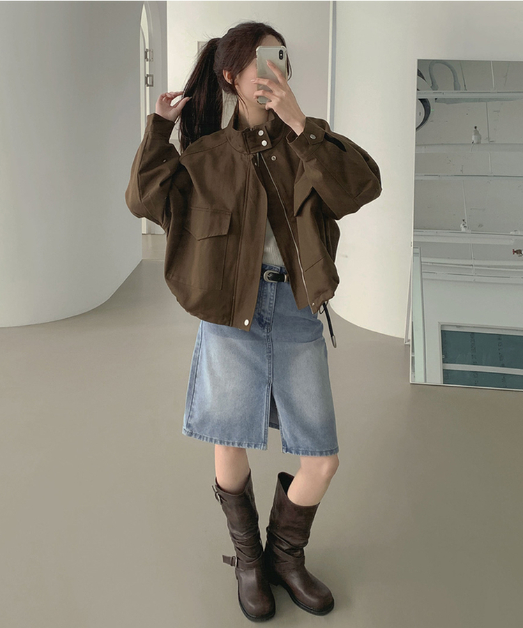 シアリングスリットミドルブーツ BROWN