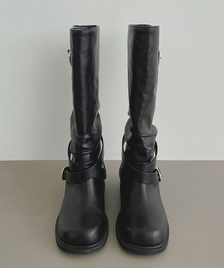 シアリングスリットミドルブーツ