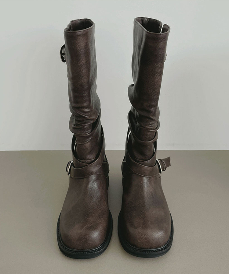 シアリングスリットミドルブーツ