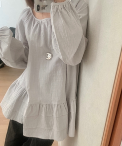 フリルパフワンピースブラウス SKY BLUE