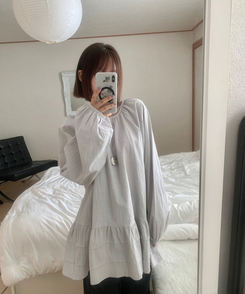 フリルパフワンピースブラウス SKY BLUE