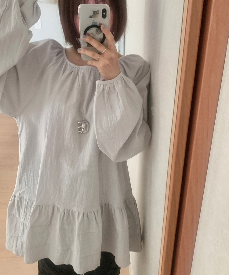 フリルパフワンピースブラウス SKY BLUE