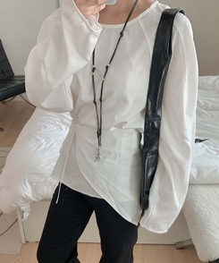 【SET】レイヤードパフブラウス＋ラップスカート IVORY