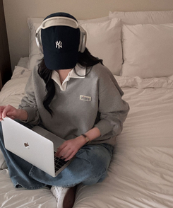 バイカラールーズスウェット GREY