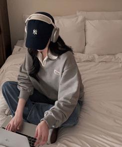 バイカラールーズスウェット GREY