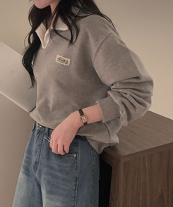 バイカラールーズスウェット GREY