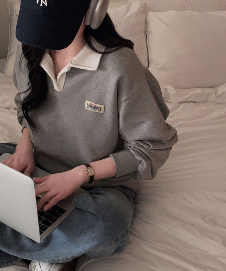 バイカラールーズスウェット GREY