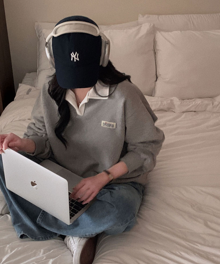 バイカラールーズスウェット GREY