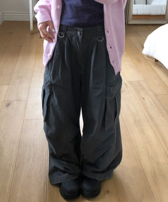 ツーピンタックカーゴワイドパンツ CHARCOAL