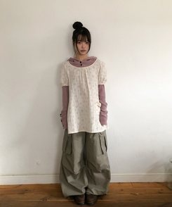 ツーピンタックカーゴワイドパンツ KHAKI