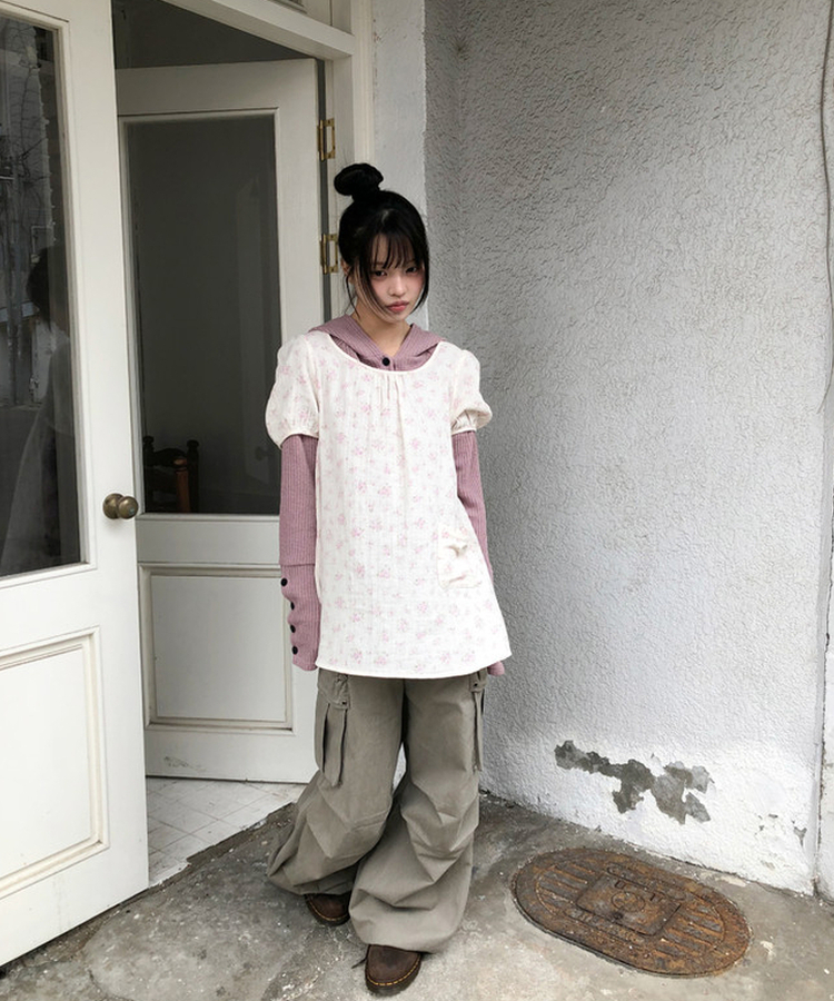 ツーピンタックカーゴワイドパンツ KHAKI