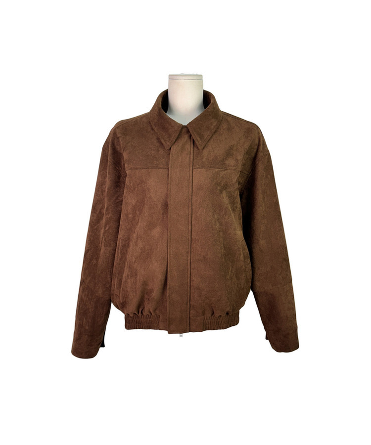 オーバーフィットスエードクロップジャンパー