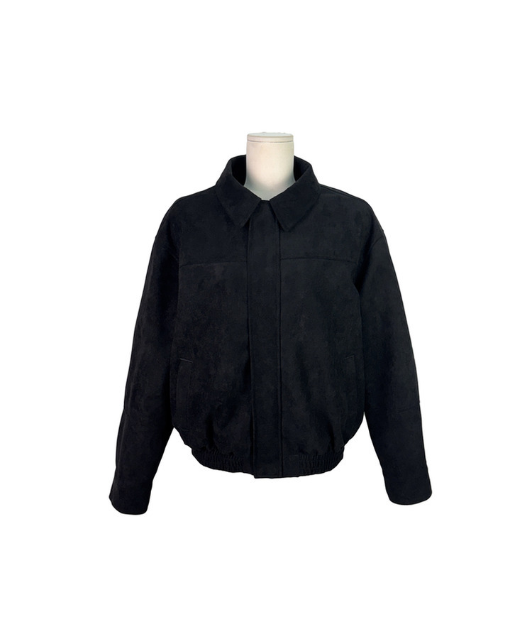 オーバーフィットスエードクロップジャンパー