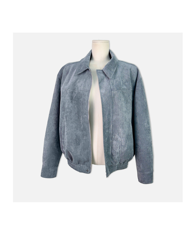 オーバーフィットスエードクロップジャンパー