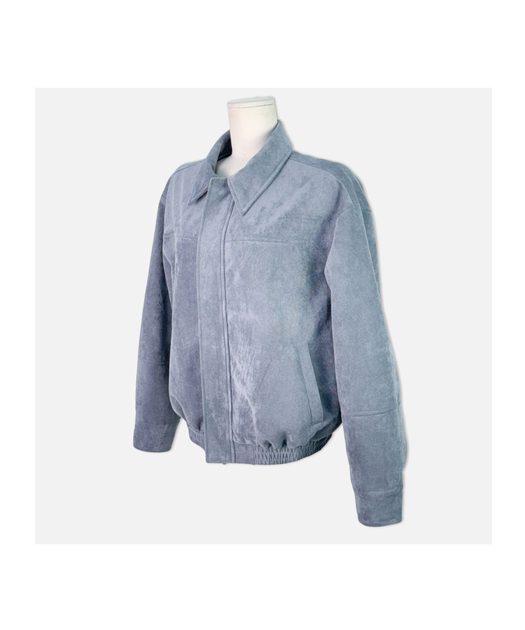 オーバーフィットスエードクロップジャンパー