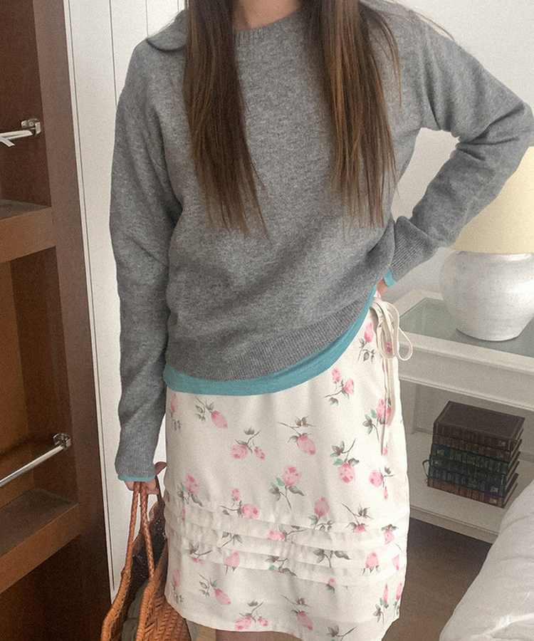 フラワーピンテックミディスカート IVORY