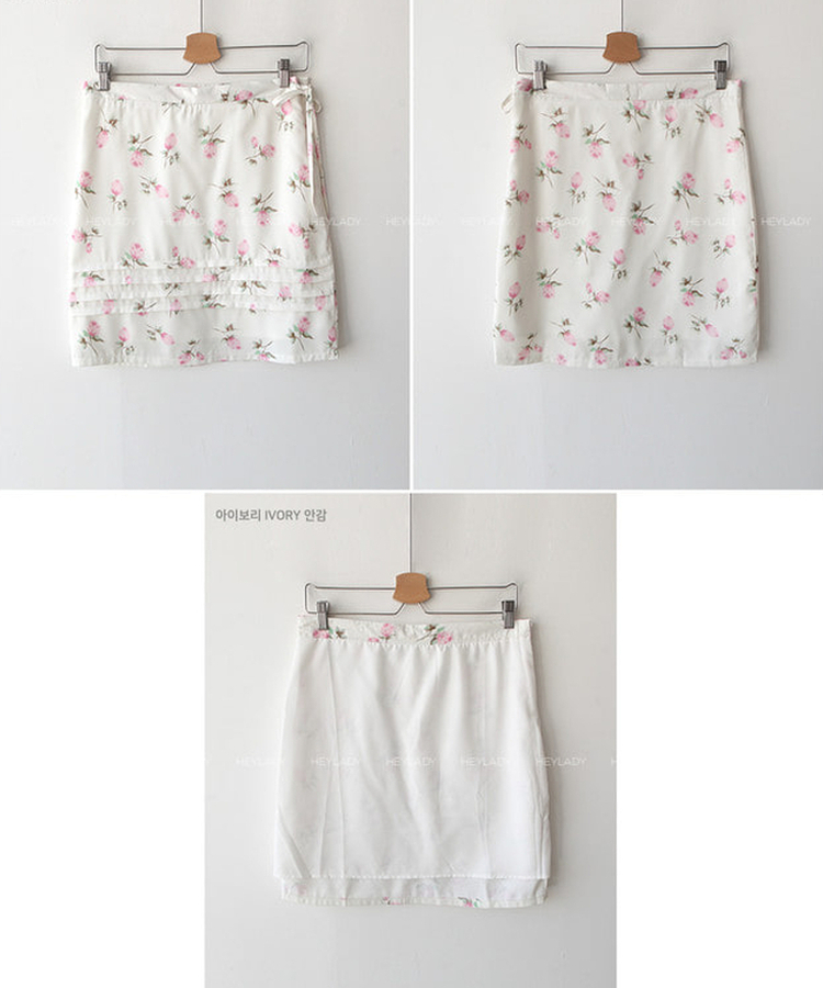 フラワーピンテックミディスカート