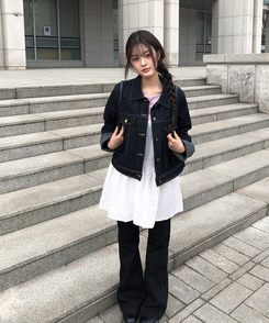 バイカラーチェックポケットジャケット BLUE