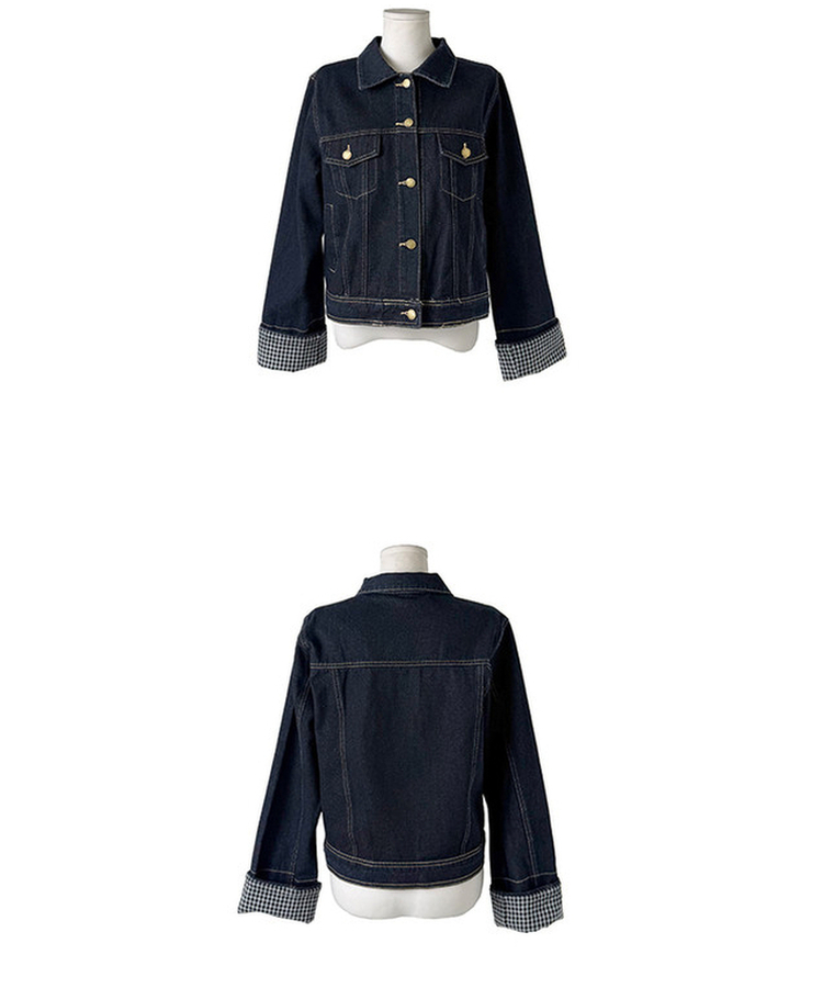 バイカラーチェックポケットジャケット