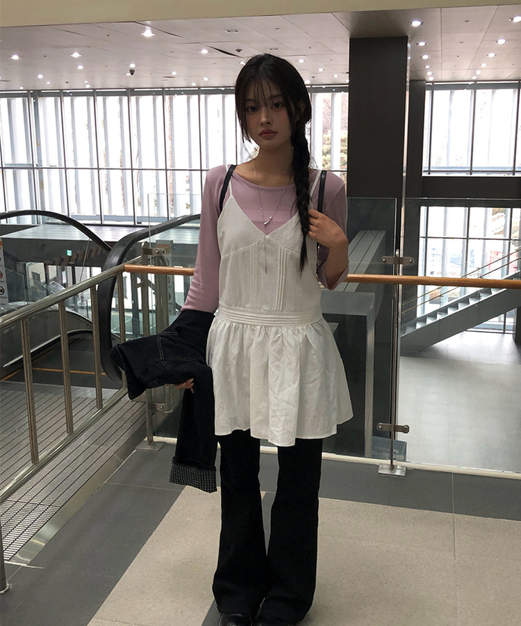 ベーシックラウンド7分袖Tシャツ(11color) PINK