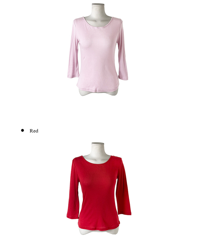 ベーシックラウンド7分袖Tシャツ(11color)