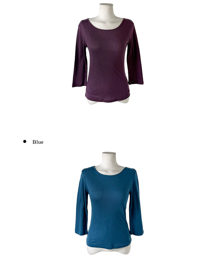 ベーシックラウンド7分袖Tシャツ(11color)