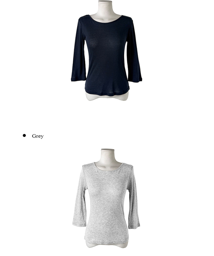 ベーシックラウンド7分袖Tシャツ(11color)