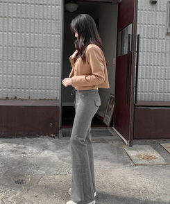 ブーツカットロングパンツ CHARCOAL