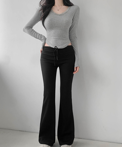 ブーツカットロングパンツ BLACK