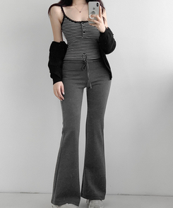 ブーツカットロングパンツ CHARCOAL