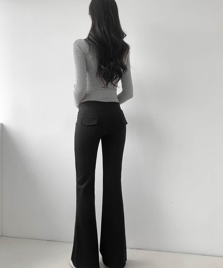 ブーツカットロングパンツ BLACK