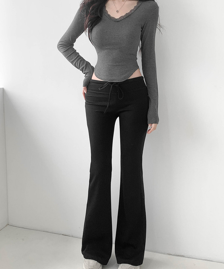 ブーツカットロングパンツ BLACK