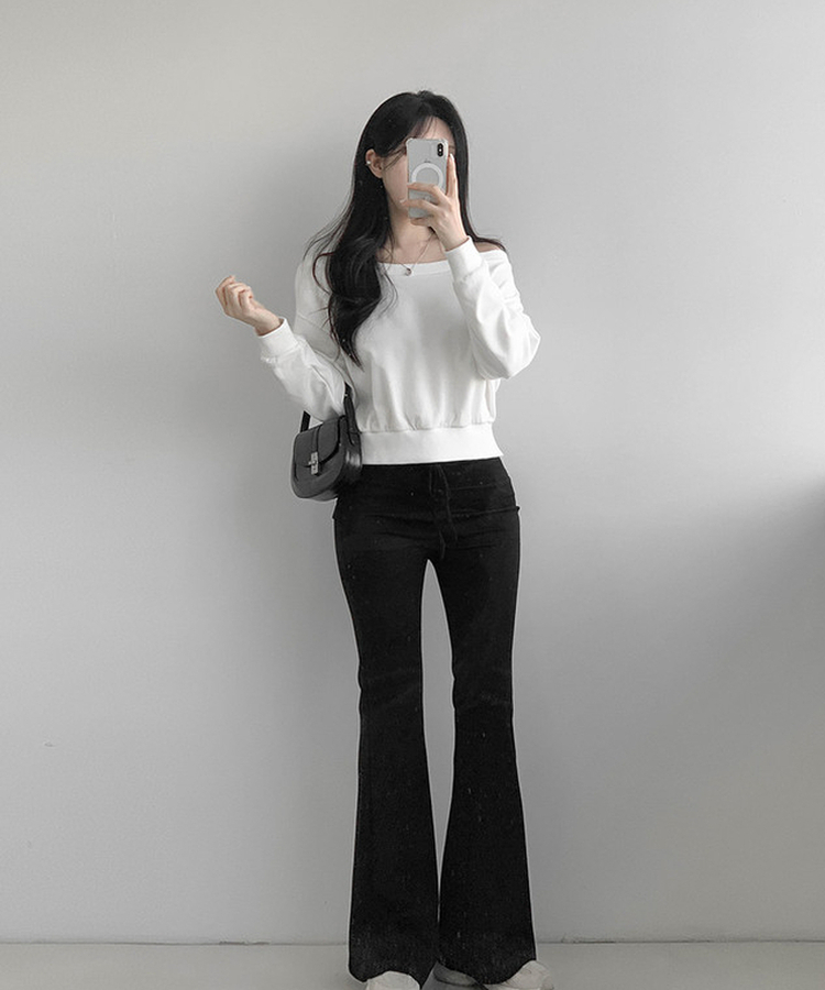 ブーツカットロングパンツ BLACK