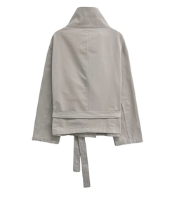 ハイネックベルトコットンショートジャケット