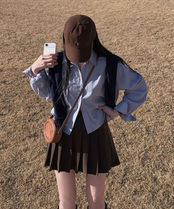 Vネックルーズペンダントニット(6color) NAVY