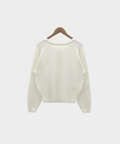 Vネックルーズペンダントニット(6color)