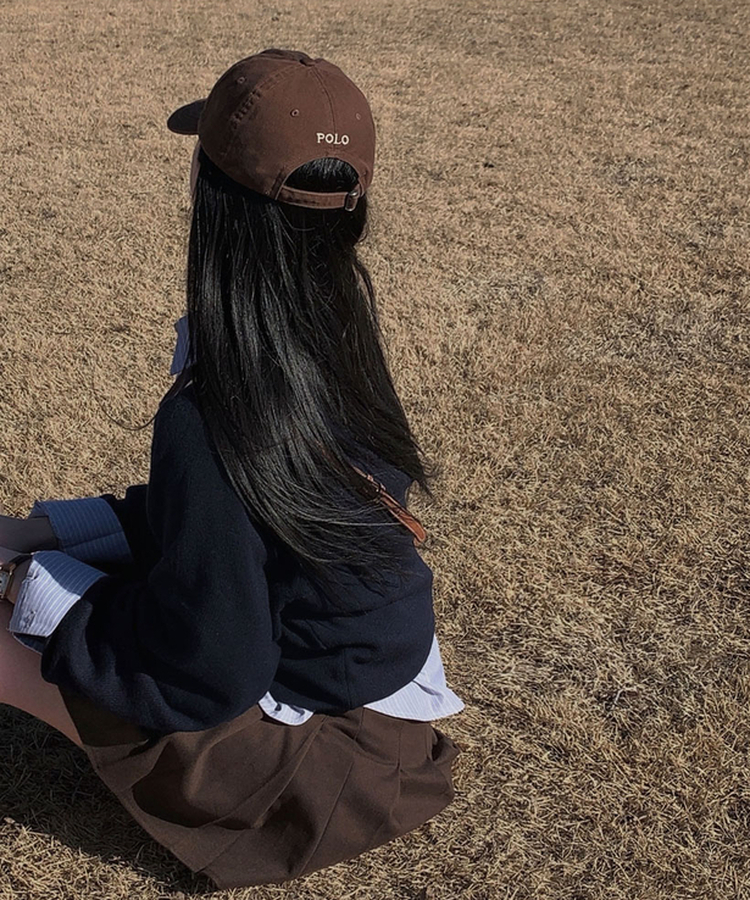 Vネックルーズペンダントニット(6color) NAVY