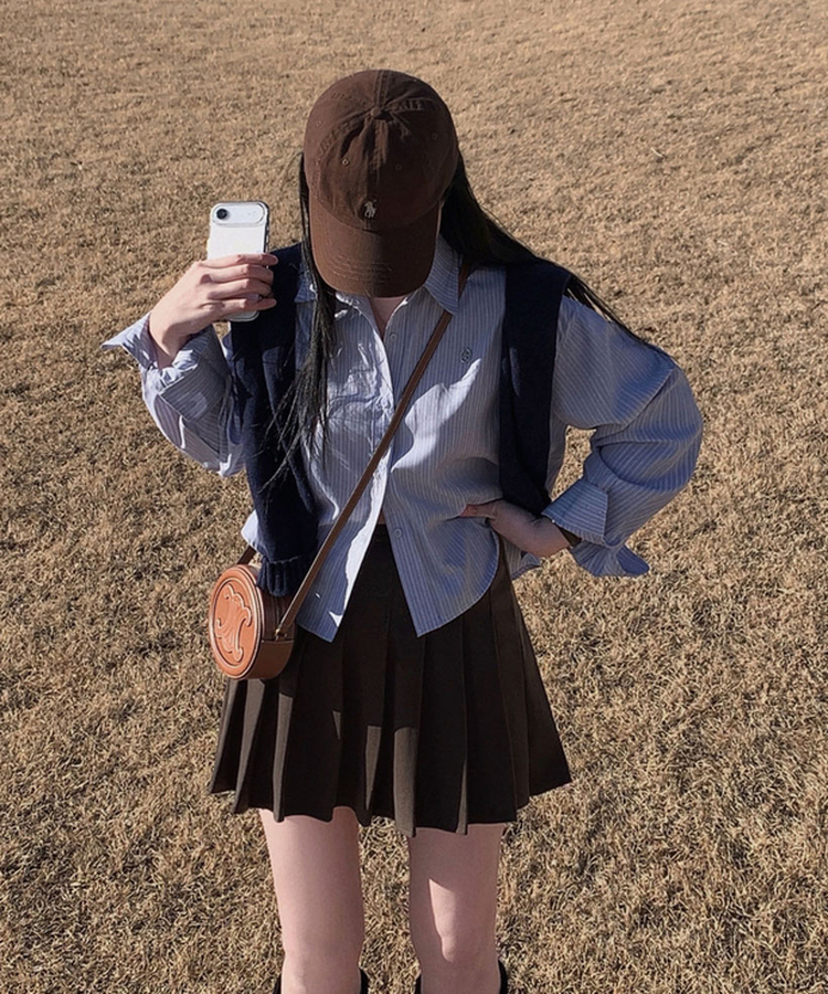 Vネックルーズペンダントニット(6color) NAVY