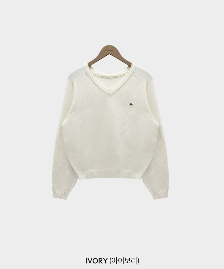 Vネックルーズペンダントニット(6color)