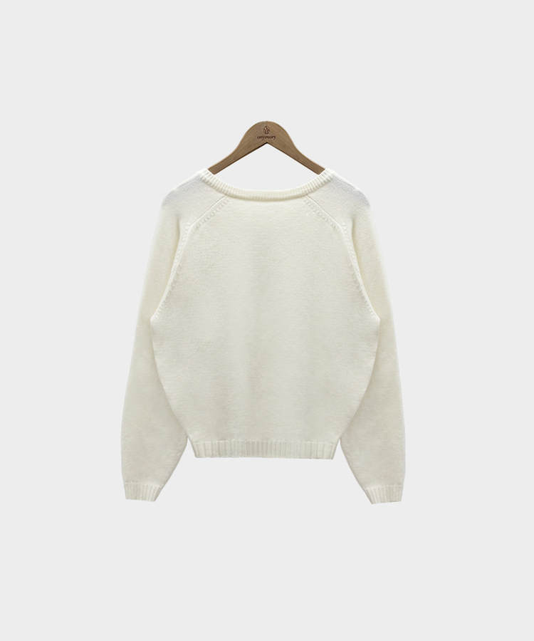 Vネックルーズペンダントニット(6color)