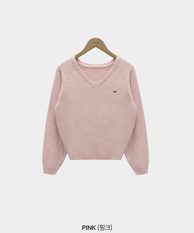 Vネックルーズペンダントニット(6color)