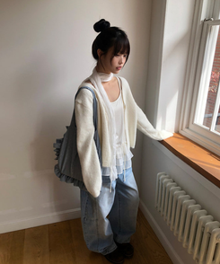 ドットフリルショルダーバッグ SKYBLUE