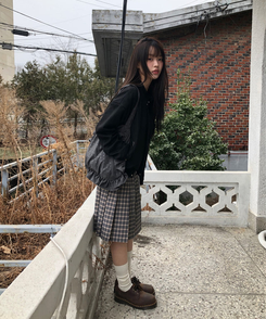 ドットフリルショルダーバッグ CHARCOAL