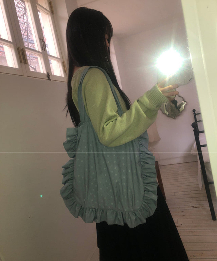 ドットフリルショルダーバッグ SKYBLUE