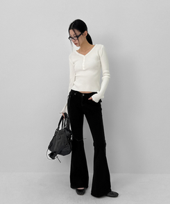 ヘンリーネックニット IVORY